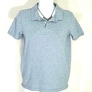 Polo shirt collared Gray stretch short sleeve